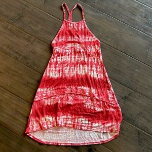 American Twist pink tie-dye racer back dress